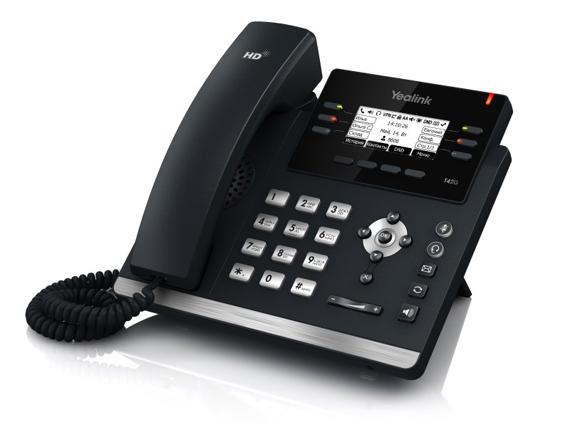 Yealink SIP-T42G - один из представителей новой линейки корпоративных SIP-телефонов компании Yealink.